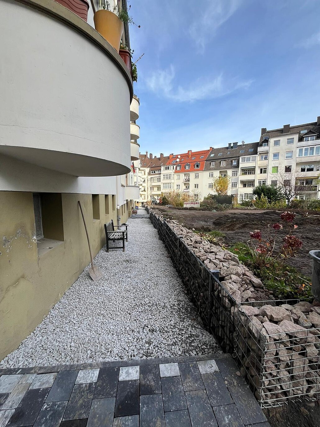 Wegeführung außen und innen nach Umbau des Innenhofs