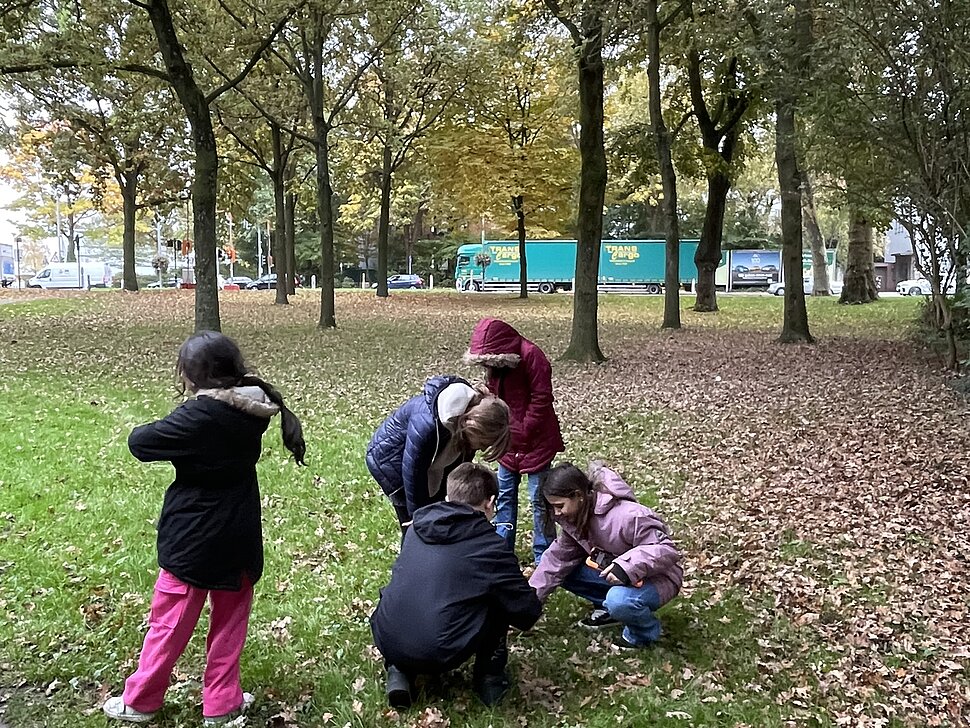 Kinder entdecken und erforschen Pflanzen in ihrem Quartier