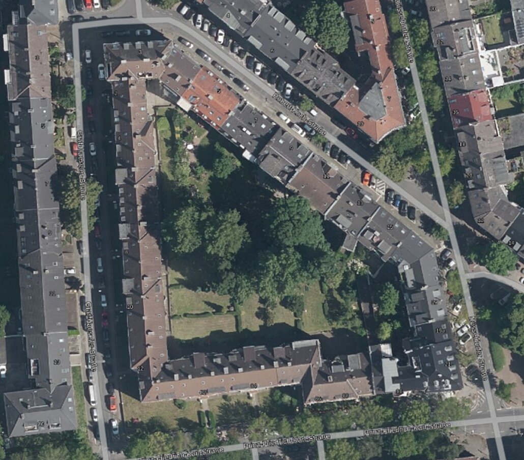 Luftbildaufnahme Wohnblock Robert-Koch-Str./Graf-Haeseler-Str. Ecke Prinz-Friedrich-Karl Str.