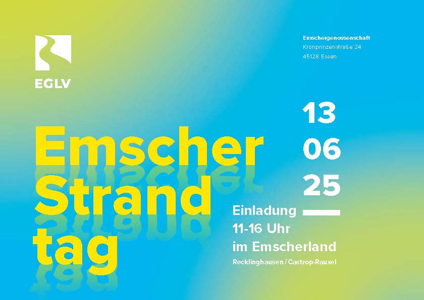 Emscherstrandtag am 13. Juni 2025 Plakat Emscherstrandtag am 13. Juni 2025